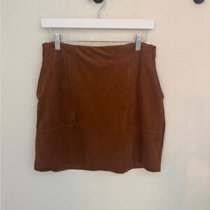 Brown Suede Mini Skirt
